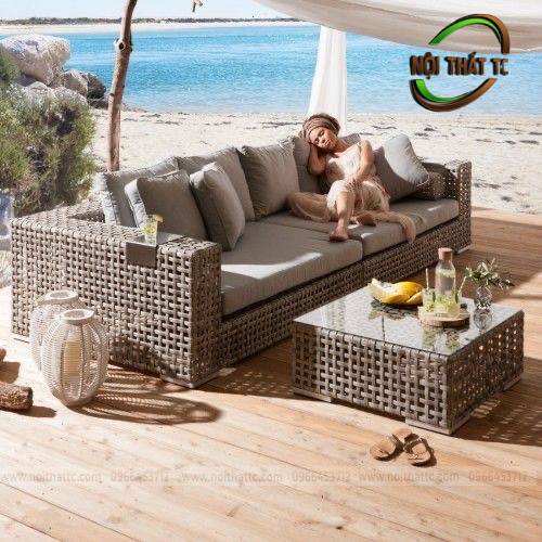 Sofa mây nhựa SF042 bền đẹp sang trọng