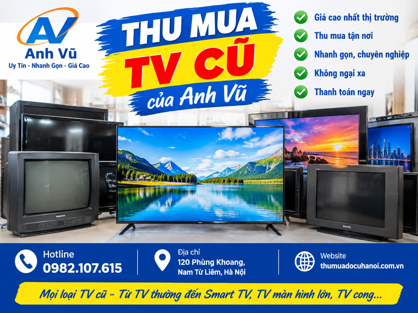 Thu Mua Tivi Cũ Hỏng Hà Nội Giá Cao – Nhận Tivi Lỗi